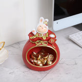 Maxbell Rabbit Resin Statue Figurine Sculptures Jewelry Candy Bedroom Storage Box