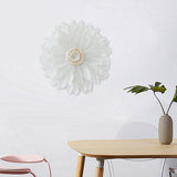 Maxbell Wall Art Decor Hanging Feathers Pendant Charm for Dining Room Habitacion Shell White