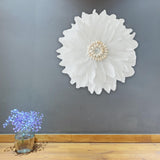 Maxbell Wall Art Decor Hanging Feathers Pendant Charm for Dining Room Habitacion Shell White