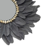 Maxbell Wall Art Decor Hanging Feathers Pendant Charm for Dining Room Habitacion Mirror Grey