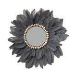 Maxbell Wall Art Decor Hanging Feathers Pendant Charm for Dining Room Habitacion Mirror Grey