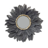 Maxbell Wall Art Decor Hanging Feathers Pendant Charm for Dining Room Habitacion Mirror Grey