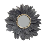 Maxbell Wall Art Decor Hanging Feathers Pendant Charm for Dining Room Habitacion Mirror Grey