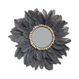 Maxbell Wall Art Decor Hanging Feathers Pendant Charm for Dining Room Habitacion Mirror Grey