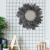 Maxbell Wall Art Decor Hanging Feathers Pendant Charm for Dining Room Habitacion Mirror Grey
