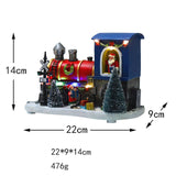 Maxbell Santa Claus Driving Train Figurine LED Light Christmas Decoration for Gift