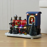 Maxbell Santa Claus Driving Train Figurine LED Light Christmas Decoration for Gift