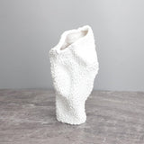 Maxbell Abstract Desktop Vase Pen Holder Flowerpot for Garden Indoor Living Room 15cmx12cmx31cm White