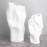 Maxbell Abstract Desktop Vase Pen Holder Flowerpot for Garden Indoor Living Room 15cmx12cmx31cm White