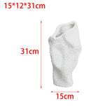 Maxbell Abstract Desktop Vase Pen Holder Flowerpot for Garden Indoor Living Room 15cmx12cmx31cm White