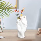 Maxbell Abstract Desktop Vase Pen Holder Flowerpot for Garden Indoor Living Room 15cmx12cmx31cm White