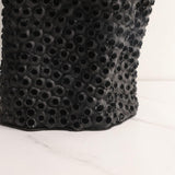 Maxbell Abstract Desktop Vase Pen Holder Flowerpot for Garden Indoor Living Room 15cmx12cmx31cm Black
