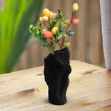 Maxbell Abstract Desktop Vase Pen Holder Flowerpot for Garden Indoor Living Room 15cmx12cmx31cm Black