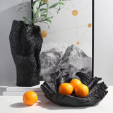 Maxbell Abstract Desktop Vase Pen Holder Flowerpot for Garden Indoor Living Room 22cmx17cmx42cm Black