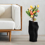Maxbell Abstract Desktop Vase Pen Holder Flowerpot for Garden Indoor Living Room 22cmx17cmx42cm Black
