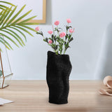 Maxbell Abstract Desktop Vase Pen Holder Flowerpot for Garden Indoor Living Room 22cmx17cmx42cm Black