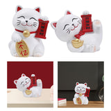 Maxbell Lucky Cat Figurine Car Dashboard Ornament Figure Collection for Table With Bell
