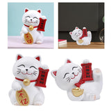 Maxbell Lucky Cat Figurine Car Dashboard Ornament Figure Collection for Table With Bell