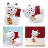 Maxbell Lucky Cat Figurine Car Dashboard Ornament Figure Collection for Table With Bell