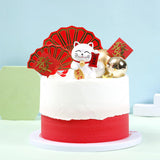 Maxbell Lucky Cat Figurine Car Dashboard Ornament Figure Collection for Table With Bell