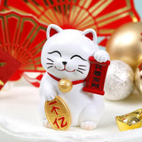Maxbell Lucky Cat Figurine Car Dashboard Ornament Figure Collection for Table With Bell