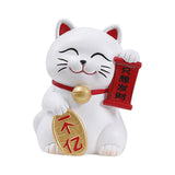 Maxbell Lucky Cat Figurine Car Dashboard Ornament Figure Collection for Table With Bell