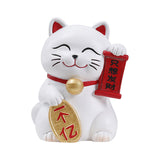 Maxbell Lucky Cat Figurine Car Dashboard Ornament Figure Collection for Table With Bell