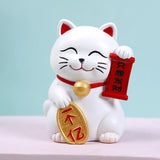 Maxbell Lucky Cat Figurine Car Dashboard Ornament Figure Collection for Table With Bell
