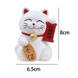 Maxbell Lucky Cat Figurine Car Dashboard Ornament Figure Collection for Table With Bell