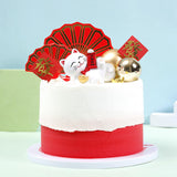 Maxbell Lucky Cat Figurine Car Dashboard Ornament Figure Collection for Table With Bow Tie