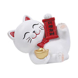 Maxbell Lucky Cat Figurine Car Dashboard Ornament Figure Collection for Table With Bow Tie