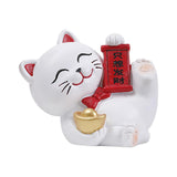 Maxbell Lucky Cat Figurine Car Dashboard Ornament Figure Collection for Table With Bow Tie