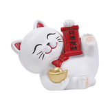 Maxbell Lucky Cat Figurine Car Dashboard Ornament Figure Collection for Table With Bow Tie