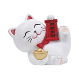 Maxbell Lucky Cat Figurine Car Dashboard Ornament Figure Collection for Table With Bow Tie