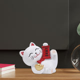 Maxbell Lucky Cat Figurine Car Dashboard Ornament Figure Collection for Table With Bow Tie