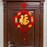 Maxbell Fu Word Pendant Chinese New Year Home Decor Tassel for Birthday Wedding Style E