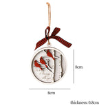 Maxbell Cute Christmas Wooden Pendant Xmas Decoration DIY Oranement Xmas Gift three birds