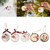Maxbell Cute Christmas Wooden Pendant Xmas Decoration DIY Oranement Xmas Gift three birds
