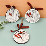 Maxbell Cute Christmas Wooden Pendant Xmas Decoration DIY Oranement Xmas Gift three birds