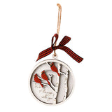 Maxbell Cute Christmas Wooden Pendant Xmas Decoration DIY Oranement Xmas Gift three birds