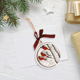 Maxbell Cute Christmas Wooden Pendant Xmas Decoration DIY Oranement Xmas Gift three birds