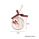 Maxbell Cute Christmas Wooden Pendant Xmas Decoration DIY Oranement Xmas Gift 2 Birds