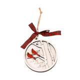 Maxbell Cute Christmas Wooden Pendant Xmas Decoration DIY Oranement Xmas Gift 2 Birds