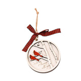 Maxbell Cute Christmas Wooden Pendant Xmas Decoration DIY Oranement Xmas Gift 2 Birds