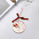Maxbell Cute Christmas Wooden Pendant Xmas Decoration DIY Oranement Xmas Gift 2 Birds