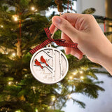 Maxbell Cute Christmas Wooden Pendant Xmas Decoration DIY Oranement Xmas Gift 2 Birds