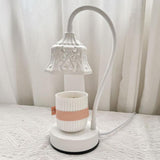 Maxbell Electric Candle Warmer Lamp Metal Vintage Melting for Table Bedroom Office White Square