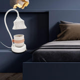 Maxbell Electric Candle Warmer Lamp Metal Vintage Melting for Table Bedroom Office White Square