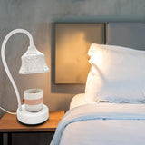 Maxbell Electric Candle Warmer Lamp Metal Vintage Melting for Table Bedroom Office White Square