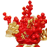 Maxbell Lucky Tree Feng Shui Traditional Ornament Art for Tabletop Counter Desk Red